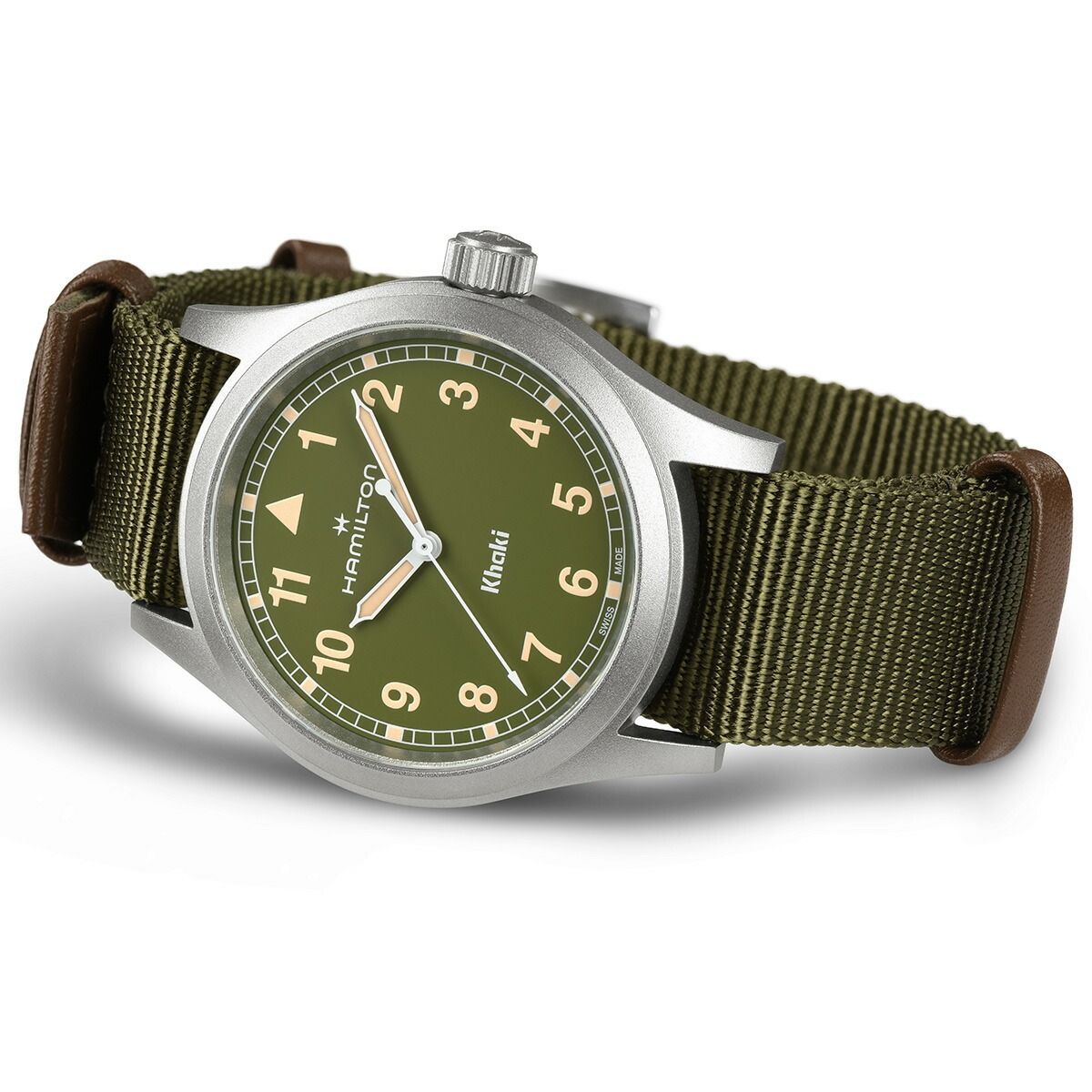 純正替え紐付き！ハミルトン HAMILTON Khaki Field HAMILTON（ハミルトン） カーキフィールド用 純正キャンバスストラップ